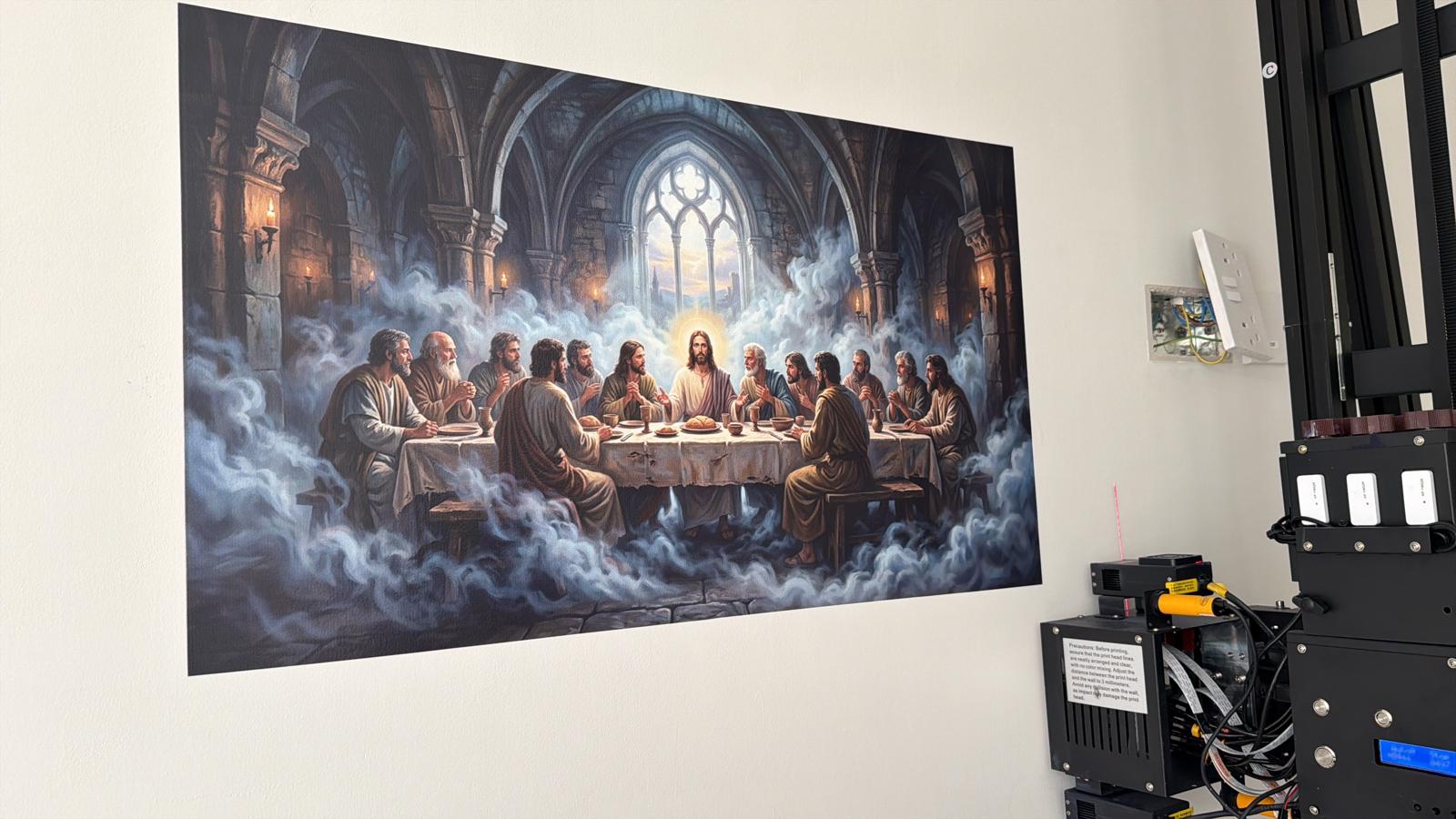 Fine-art mural printed on an interior wall